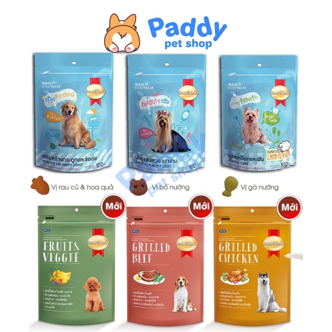 Bánh Thưởng Cho Chó Mọi Lứa Tuổi SmartHeart 100g