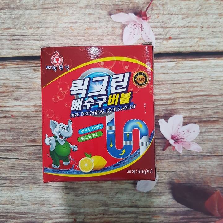 Hộp 5 gói bột thông tắc cống Hàn Quốc
