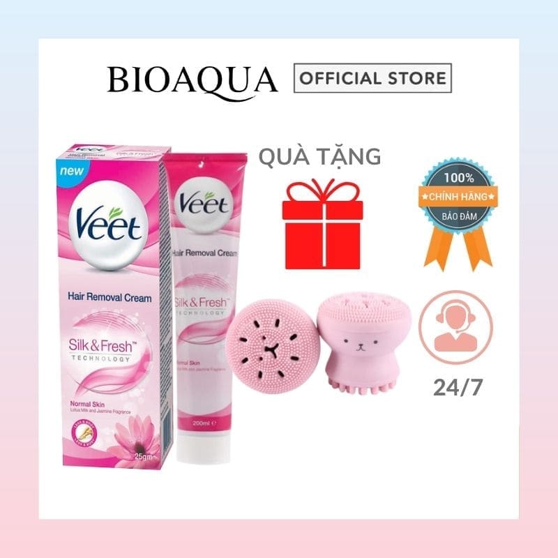 [FREE SHIP + QUÀ 9K] Kem tẩy lông Veet 100ml Tặng CỌ RỬA MẶT BẠCH TUỘC, chính hãng tẩy lông vùng kín, tây lông tay, tẩy lông chân, tẩy lông nách, tẩy lông bikini hiệu quả Bioaqua store