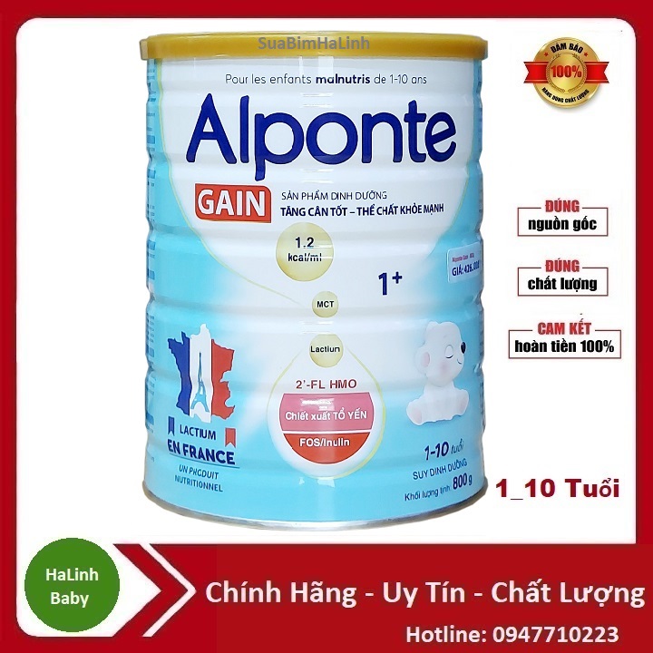 Sữa alponte gain 0+/1+ 800g dành cho trẻ 1_10 tuổi
