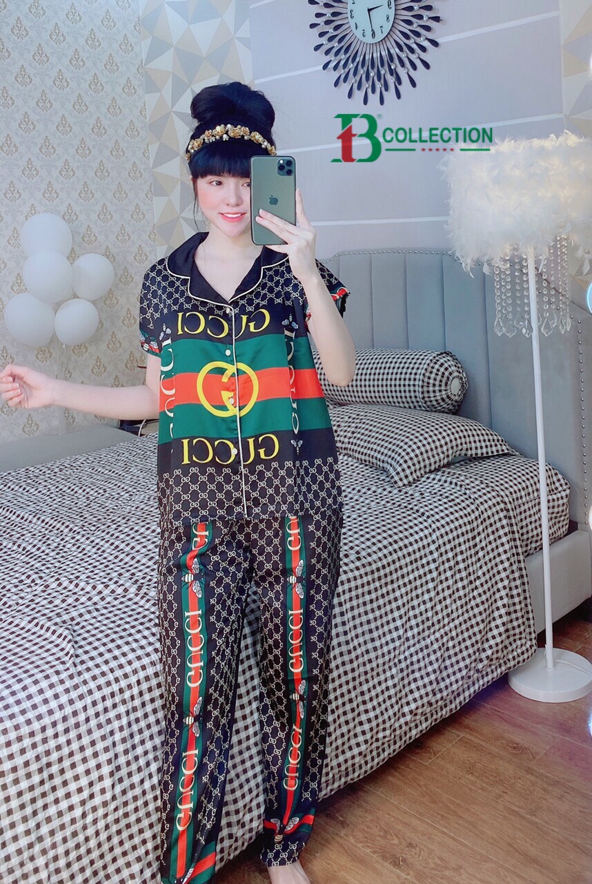 ĐỒ BỘ  PIJAMA SATIN GUCCI SIÊU CẤP
