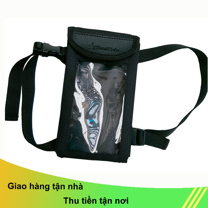 Túi treo điện thoại đầu xe máy Sunha , treo đứng vải bố chuyên dụng cho xe máy màu đen