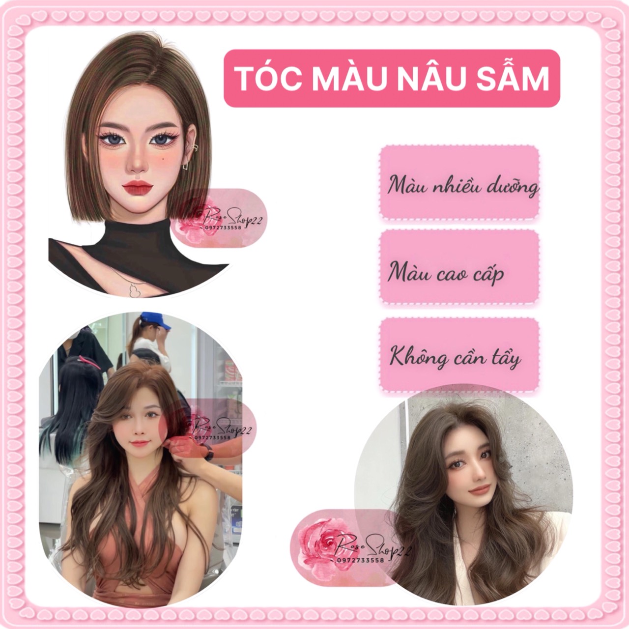 COMBO Hair Dye Dark Brown + Oxygen