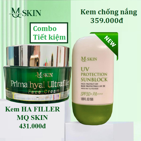 [Hoàn tiền 20%] Bộ mỹ phẩm MQ SKIN Face HA FILLER dạng nén 20g + kem chống nắng MQSKIN 50g mẫu mới xóa nám dưỡng da bảo vệ da tối ưu
