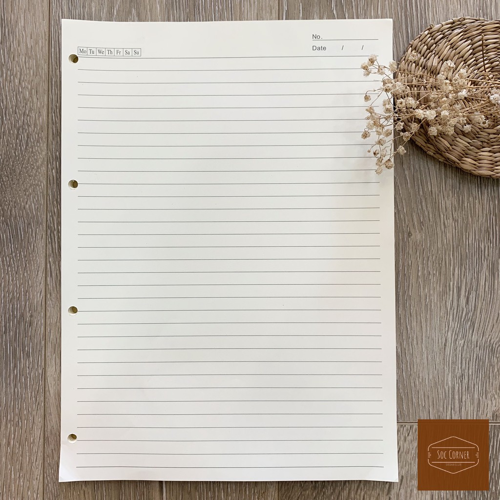 [HCM]Giấy refill kẻ ngang cho sổ còng A6  A5  B5 A4 40 tờ