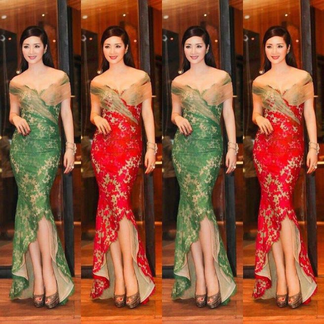 đầm dạ hội ren đuôi cá