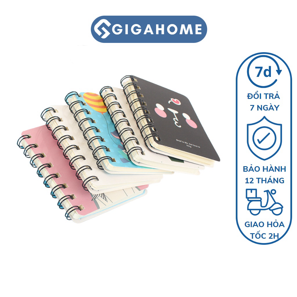 Sổ tay lò xo a5 gigahome kẻ ngang, phong cách hàn quốc 9111