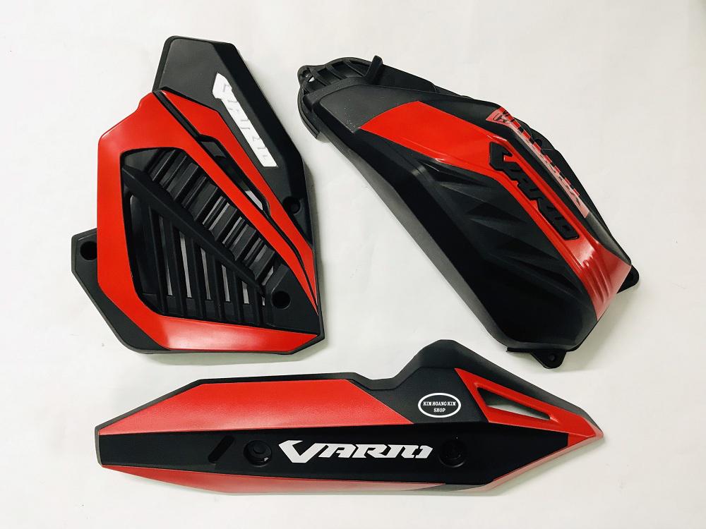 Bộ 3 Món Ốp Pô + Pô E + Két Nước sơn Airbrush gắn Vario (màu Đỏ)