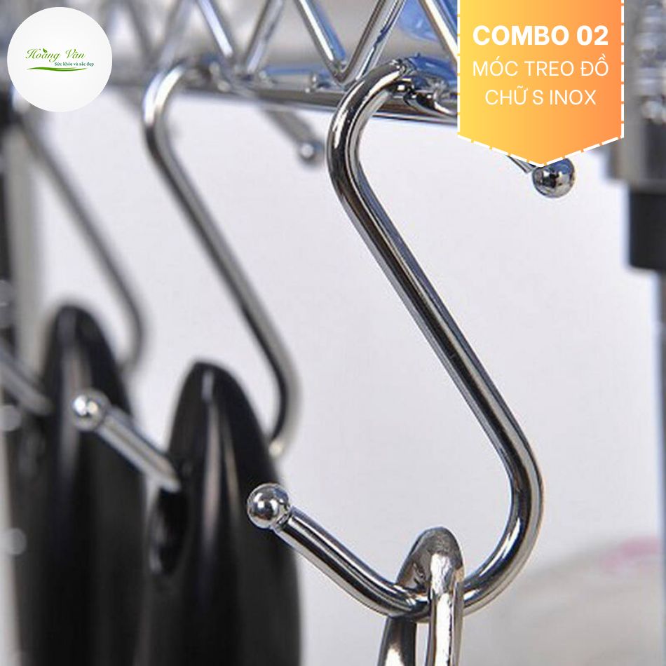 Combo 02 Móc treo đồ chữ S Inox sáng bóng