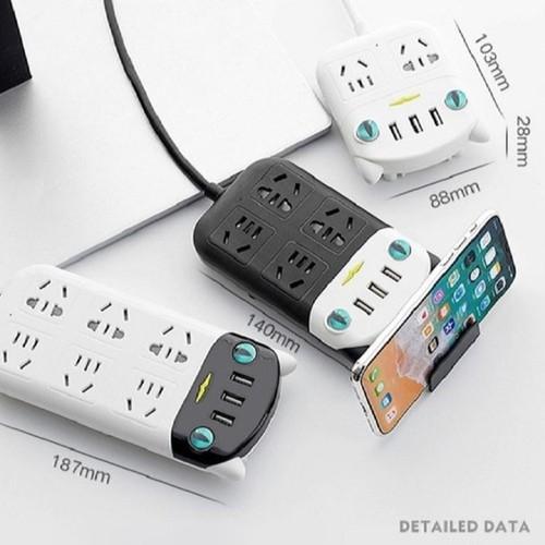 Ổ CẮM ĐIỆN HÌNH MÈO KÈM GIÁ ĐỠ ĐIỆN THOẠI THÔNG MINH - Ổ CẮM ĐIỆN XINH XẮN 2 MÀU HÌNH ĐẦU MÈO CÓ CỔNG SẠC USB CAO CẤP, THIẾT KẾ NHỎ GỌN, XINH XẮN