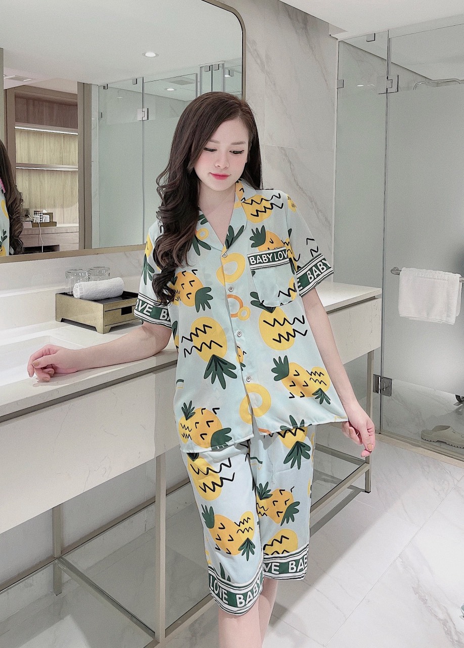 Đồ bộ mặc nhà lửng mango mềm mịn mát đẹp 478