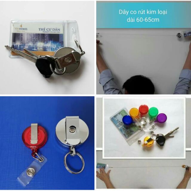 Móc khóa co rút đeo thẻ
