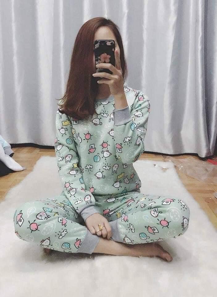 Bộ nỉ bông nữ siêu kute siêu ấm