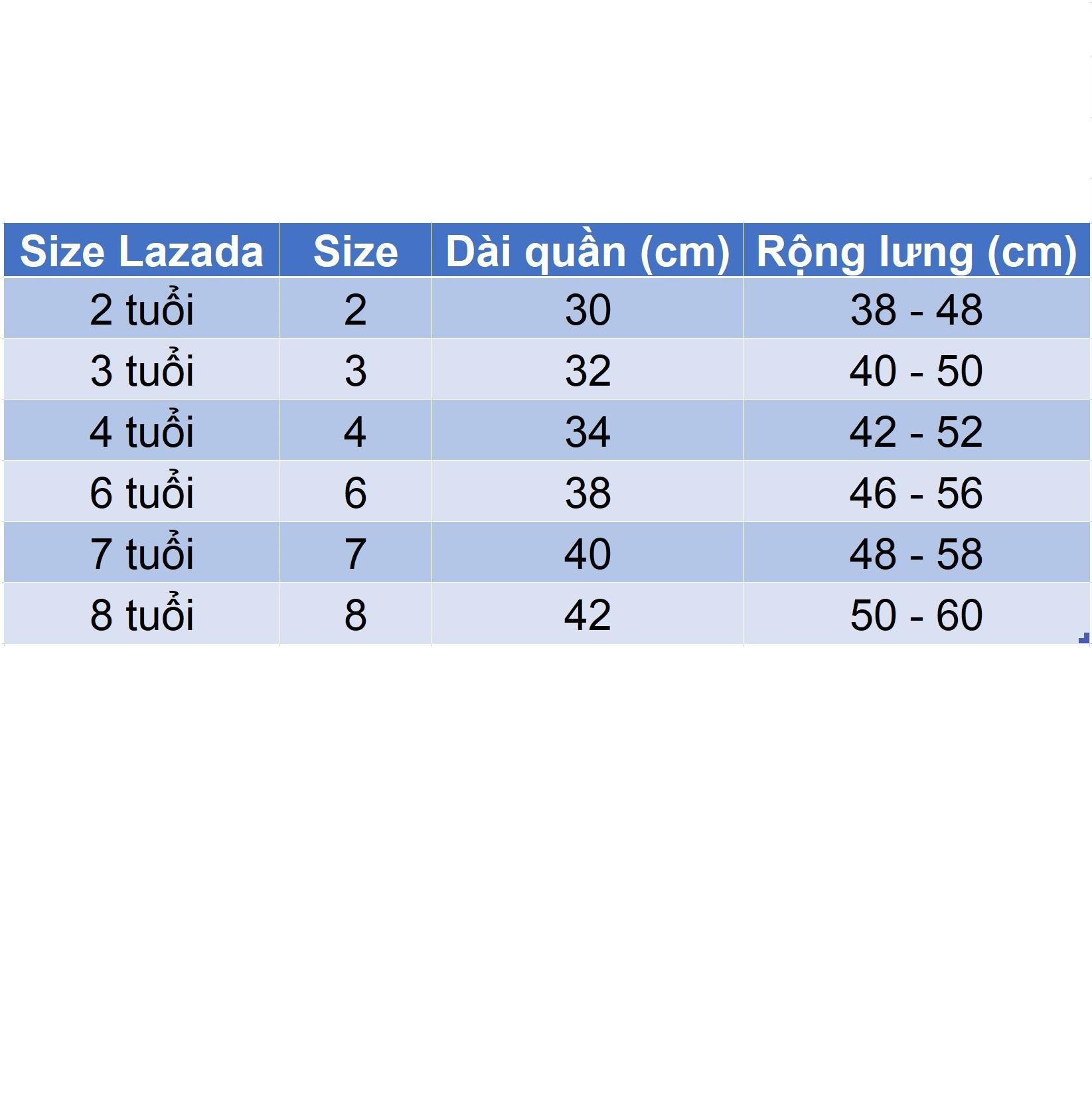 Quần short kaki lưng thun cho bé trai size nhí