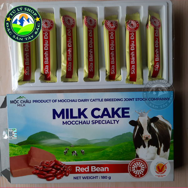Bánh sữa Mộc Châu vị Đậu đỏ - [Hàng Việt Nam chất lượng cao - Date mới nhất] (hộp 180g)