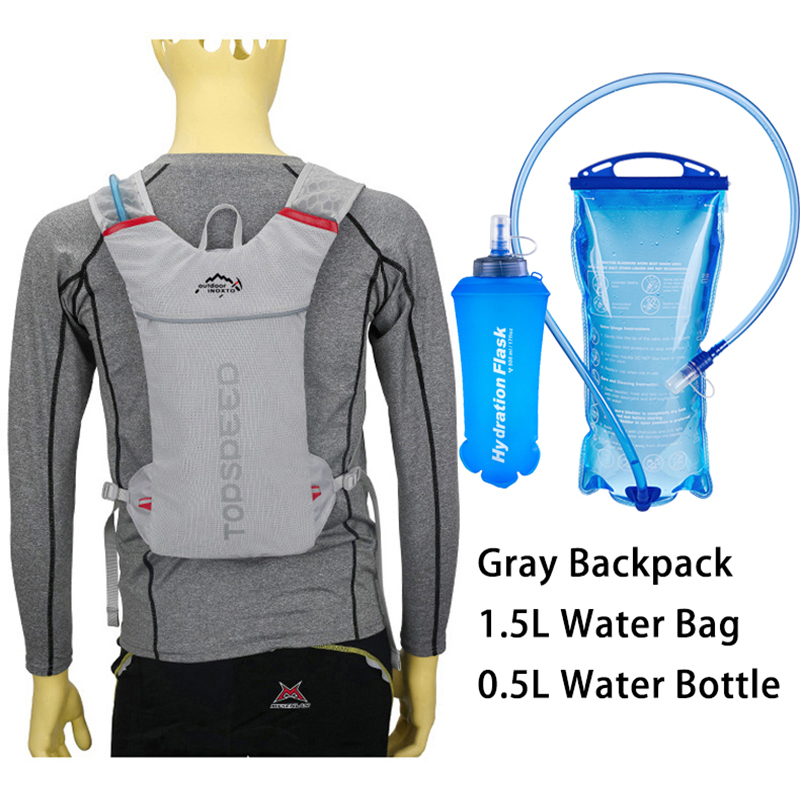 Siêu nhẹ Trail chạy Ba lô thể thao ngoài trời đi xe đạp hydrat hóa vest gói Ba Lô Túi 1.5L túi nước bàng quang