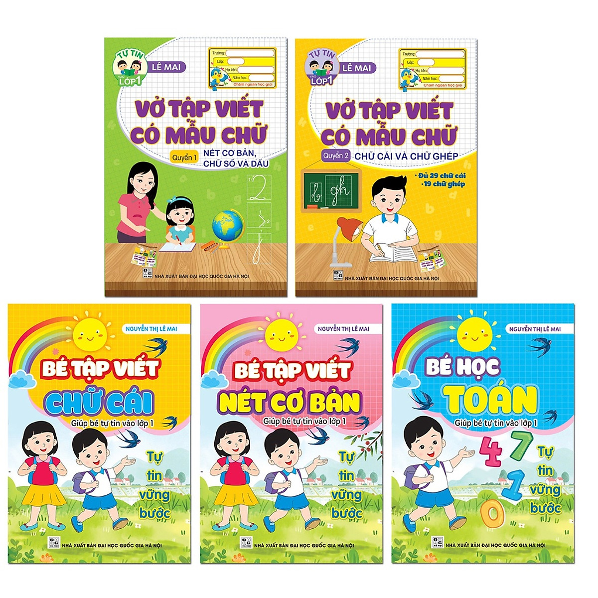 Sách - Combo 5 cuốn vở tập viết, học toán