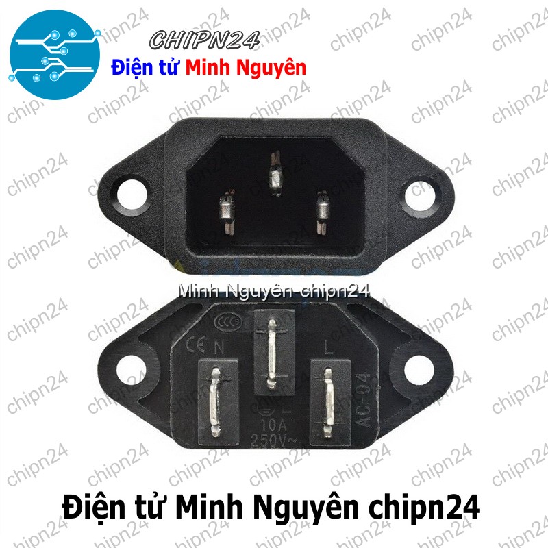 [1 cái] (Q27) Jack nguồn AC-04 3 chân 10A 250V - HH005364