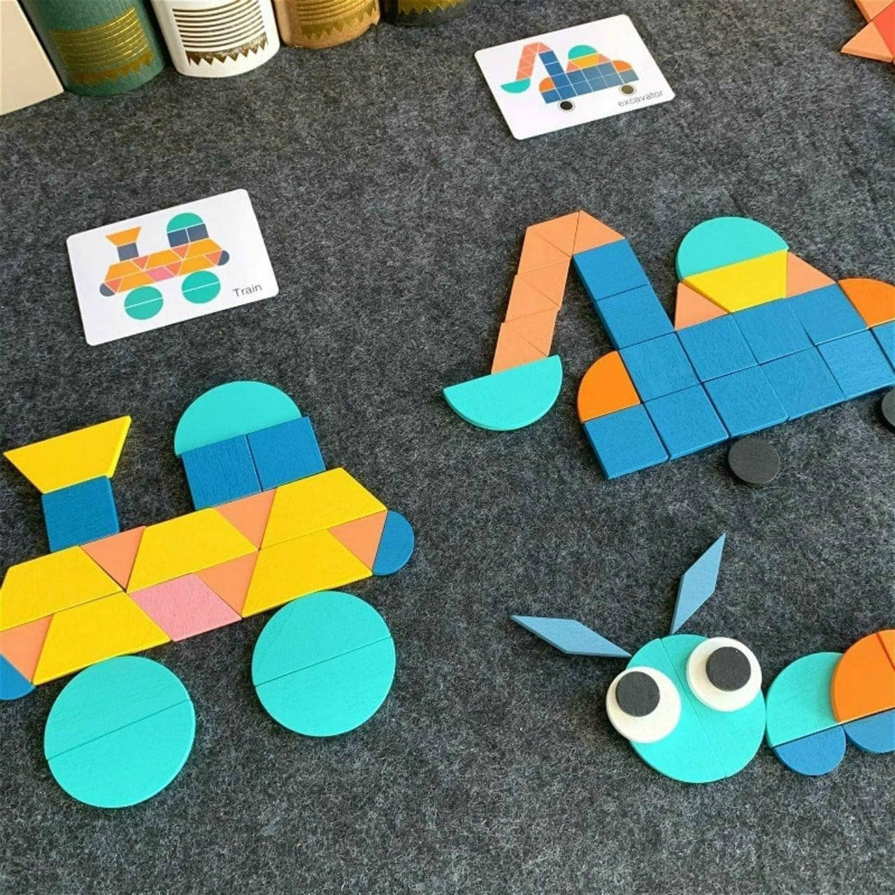Ghép hình sáng tạo cho bé 155 chi tiết - Pattern block