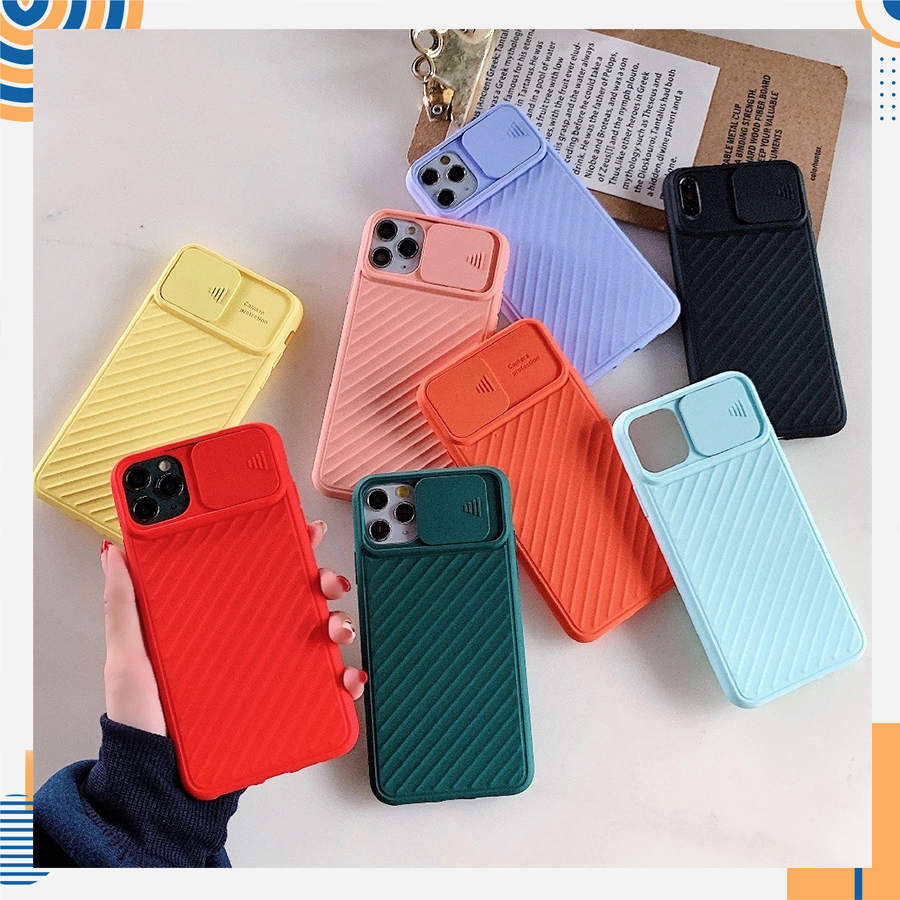 Ốp Lưng Dẻo Bảo Vệ Camera Nắp Trượt Cho Iphone