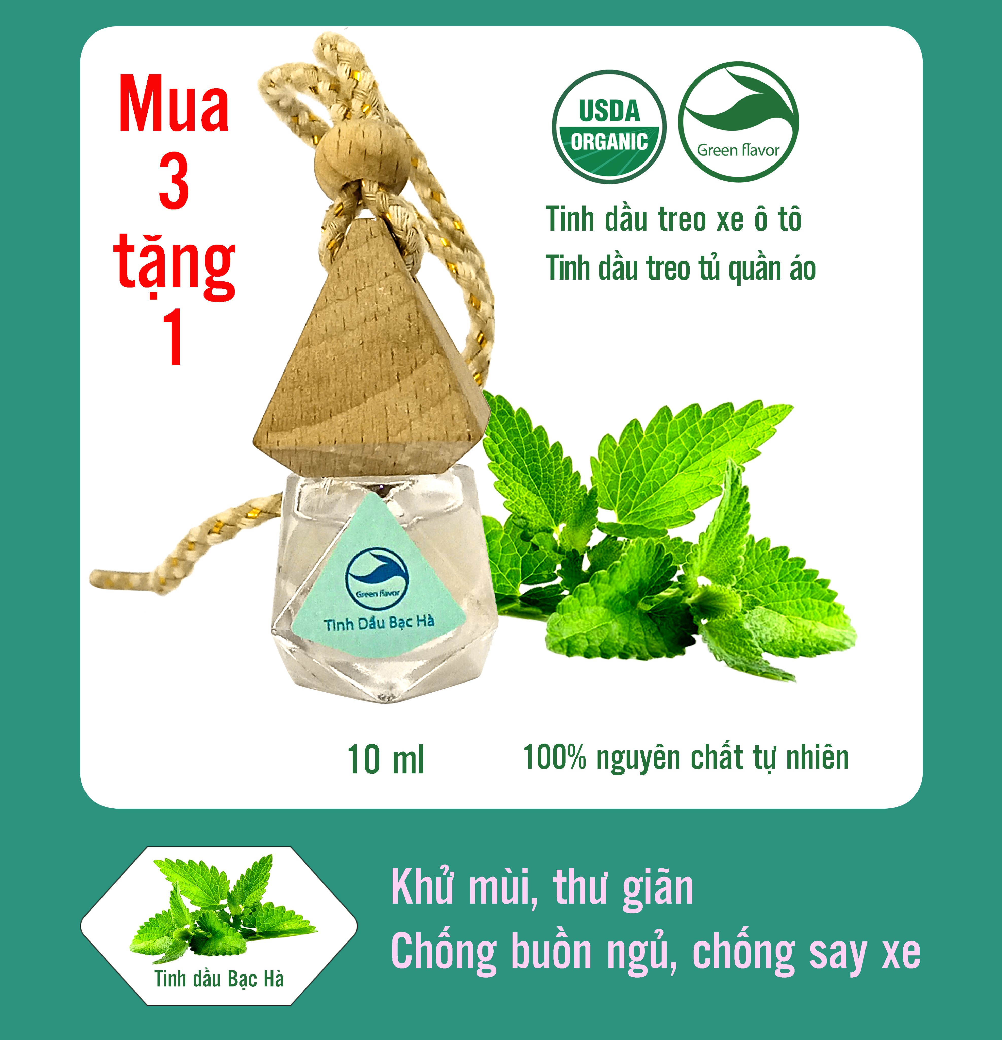 Tinh Dầu Sả Java - Dạng treo xe, khử mùi, tỏa hương thư giãn.
