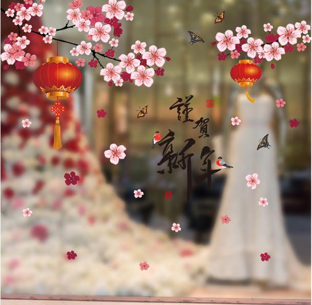 [HCM]Decal Trang Trí Tết - Cành Anh Đào Treo Tết