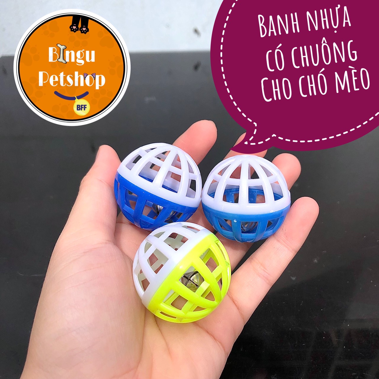 Banh nhựa lục lạc đồ chơi cho mèo