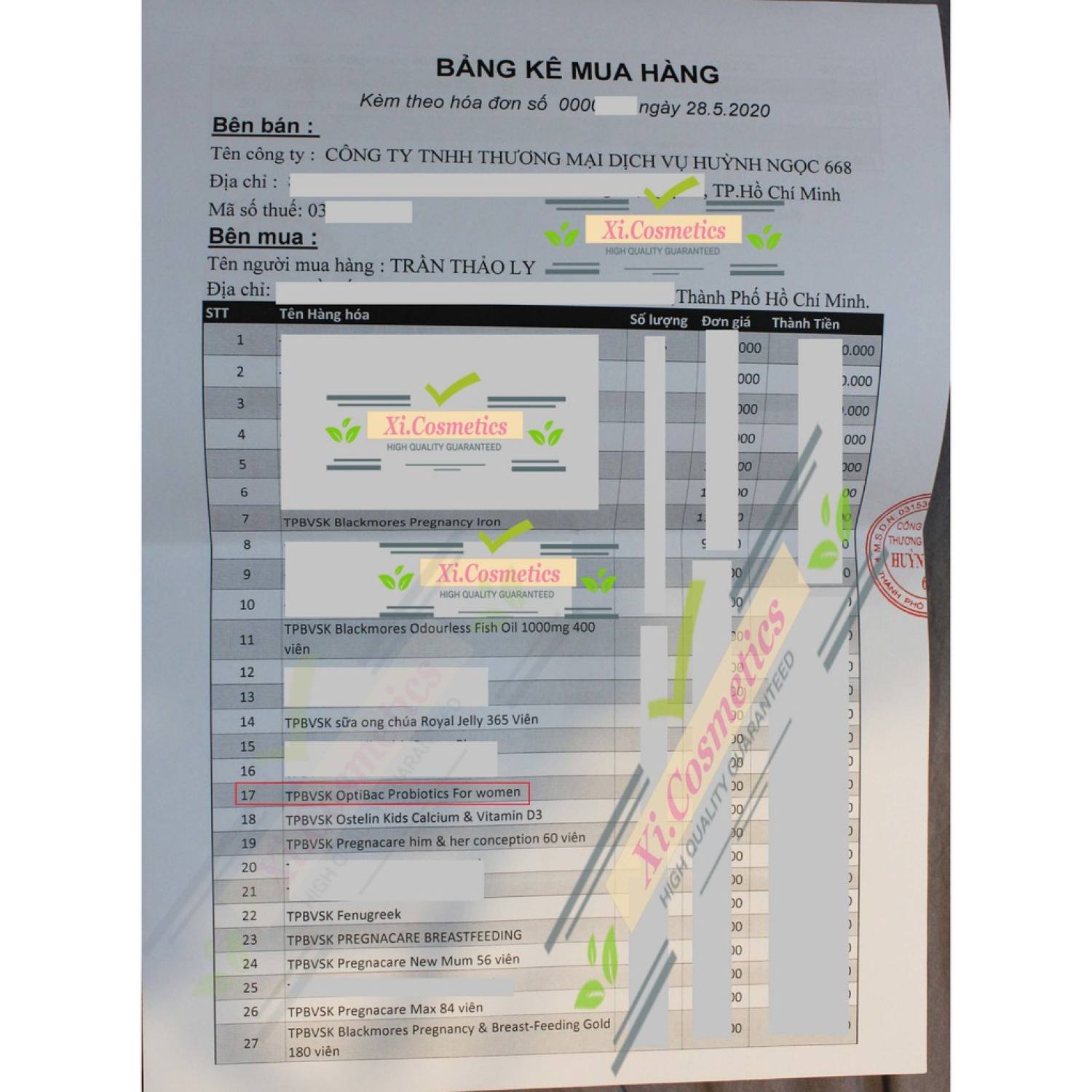 Men vi sinh Optibac tím (Optibac For Women)