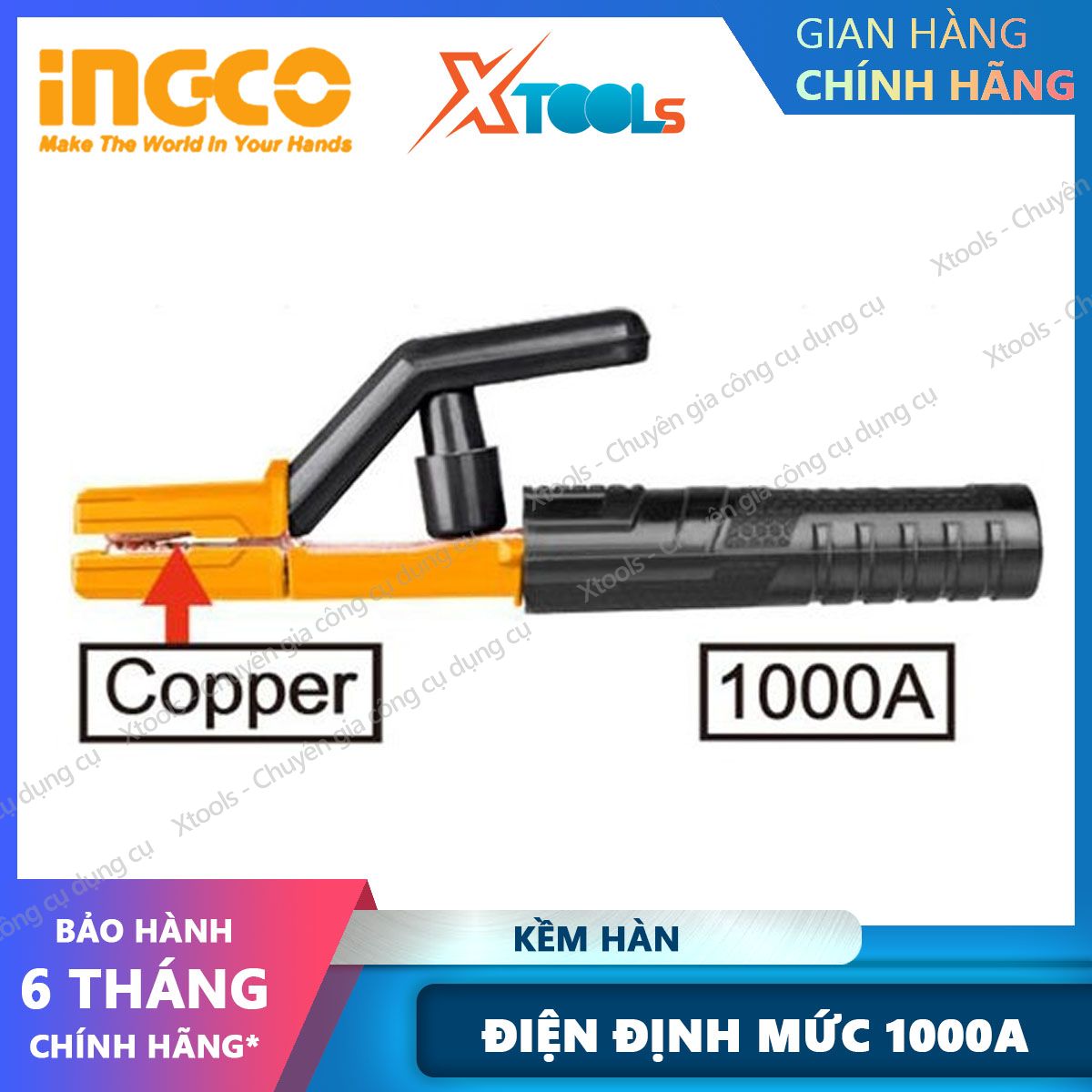 Ingco wah10008 welding Pliers hand welding pliers rated current: 1000A suitable for ingco welding machine packed in carton, shockproof