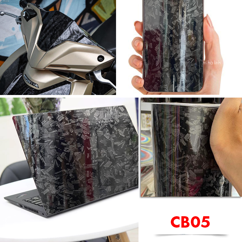 Decal carbon dán xe , decan cacbon vân bóng nhám sẵn keo khổ 0.6m 1.2m