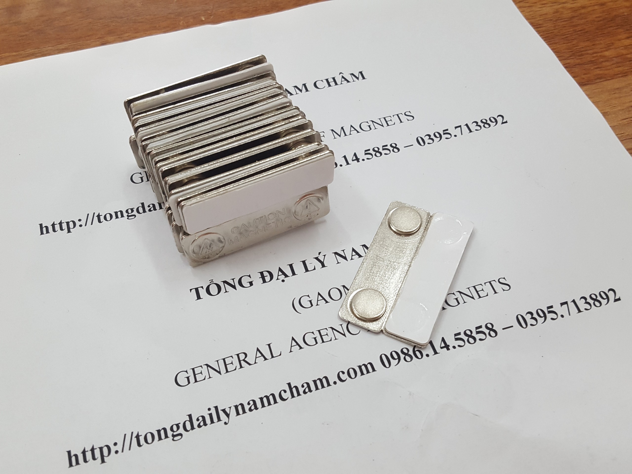 10 cái nam châm thẻ tên 2 nút dài