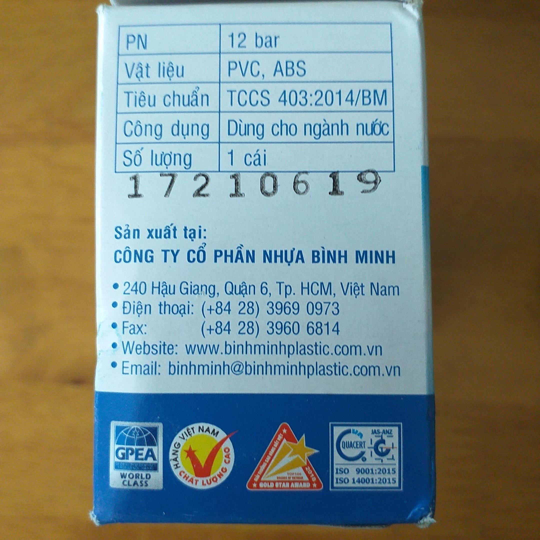 Van cầu nhựa Bình Minh