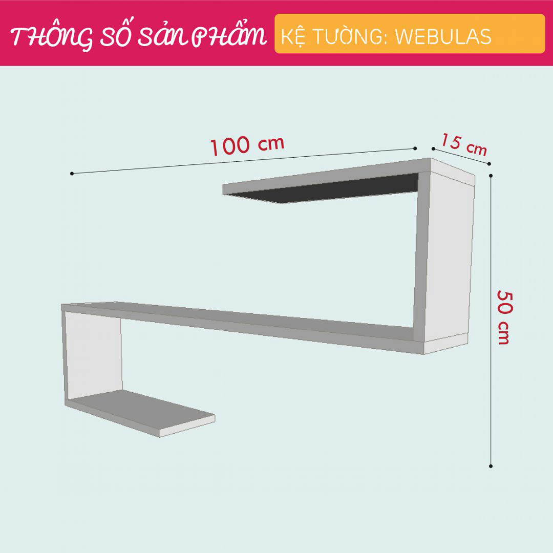 Kệ trang trí gỗ thiết kế mới lạ SMLIFE Webulas