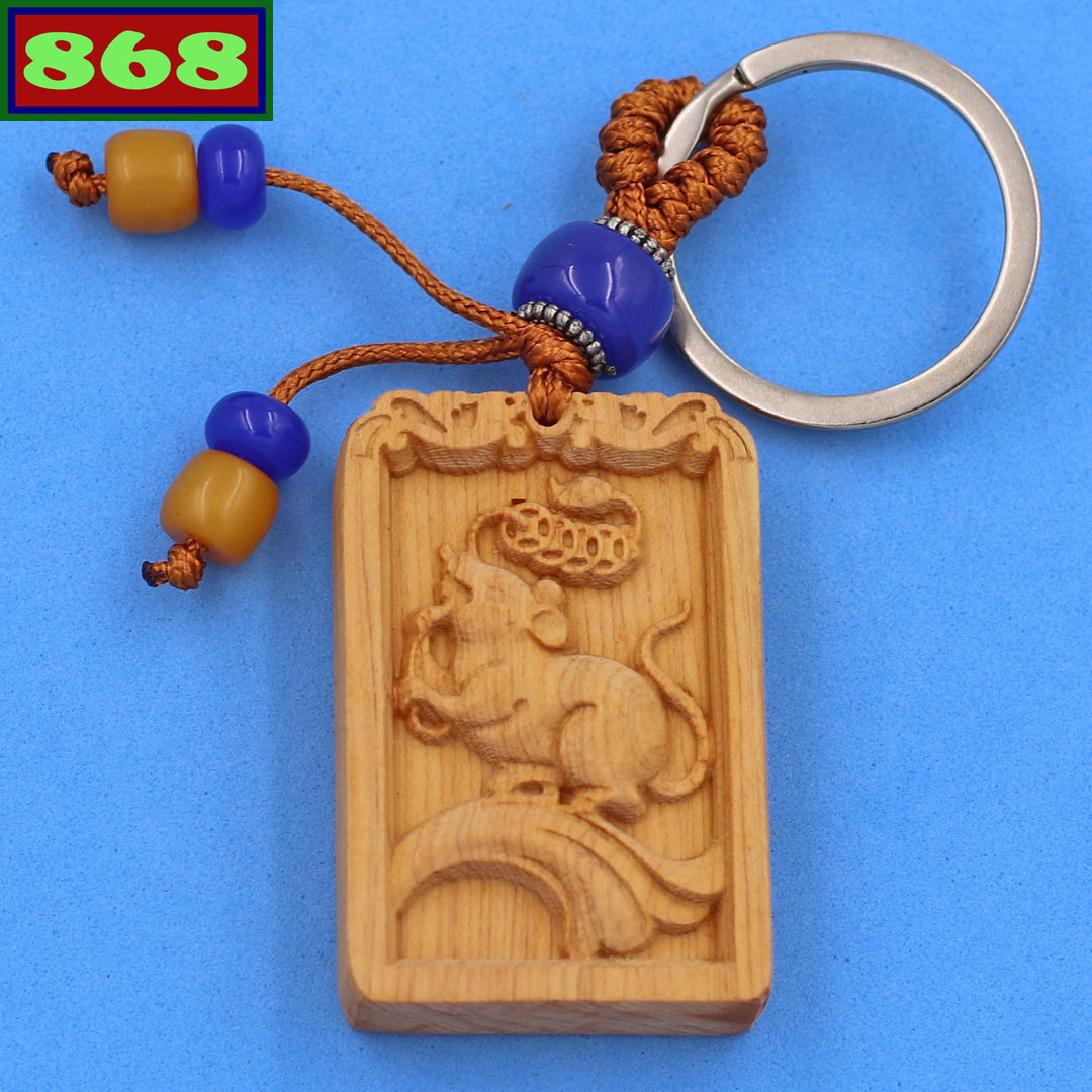 [HCM]Móc khóa gỗ hoàng đàn tuổi Tý KHDCHU