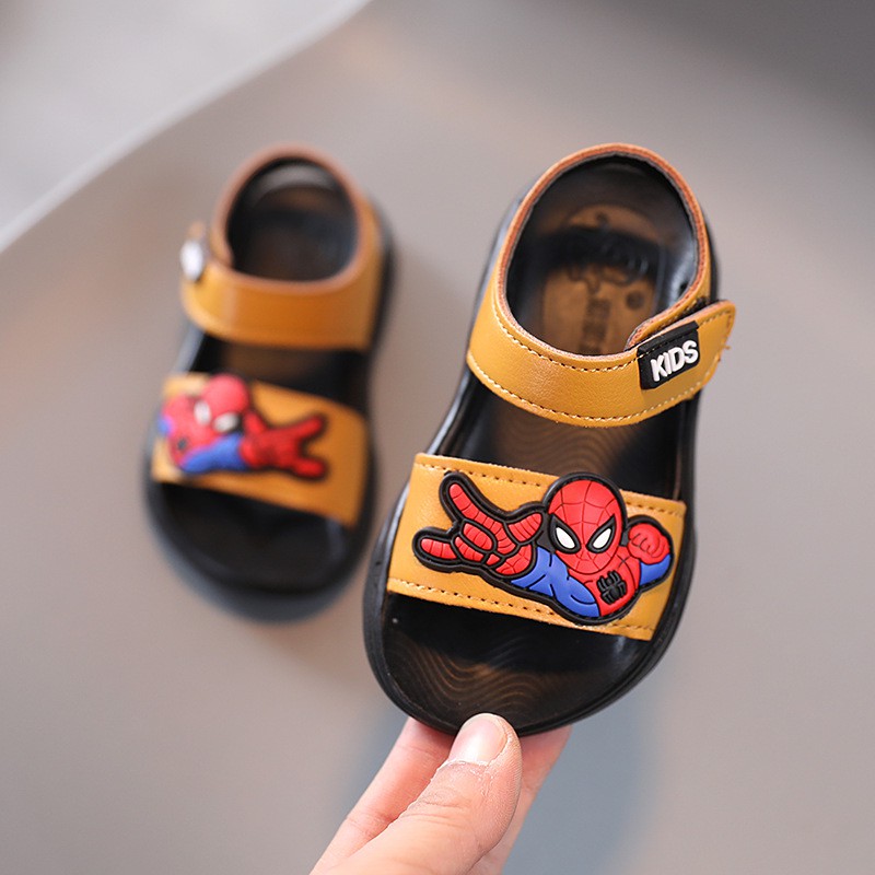 Sandal Tập Đi Siêu Nhân Nhện cho bé trai, hàng da PU Quảng Châu cao cấp, siêu nhẹ êm chân cho bé mới tập đi
