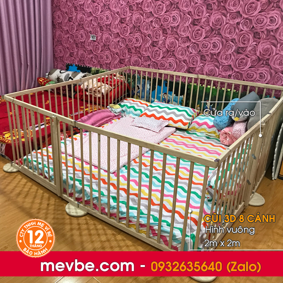 Cũi quây 3d 8 cánh xuất khẩu - Mẹ Vì Bé
