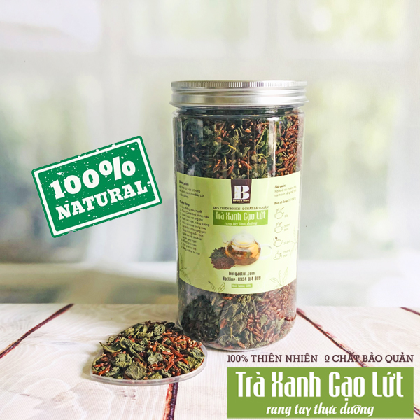 Trà Xanh Gạo Lứt Rang Brown Rice 500gr