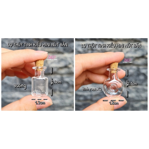 🧡Set 5 LỌ THỦY TINH KIỂU MINI NÚT BẦN🟠