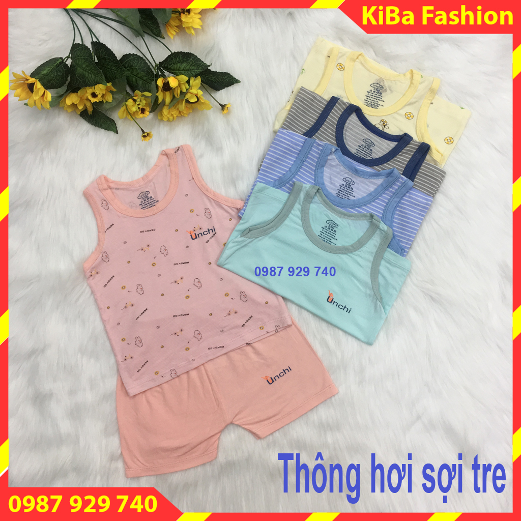 [UNCHI CHÍNH HÃNG ] Bộ ba lỗ THÔNG HƠI vải sợi tre Cao Cấp mềm mịn mát co giãn 4 chiều cho bé trai/ gái 5-15kg - BBL- TK0410 / áo ba lỗ cho bé trai / áo ba lỗ cho bé gái / áo ba lỗ lưới cho bé trai / áo ba lỗ lưới / áo ba lỗ