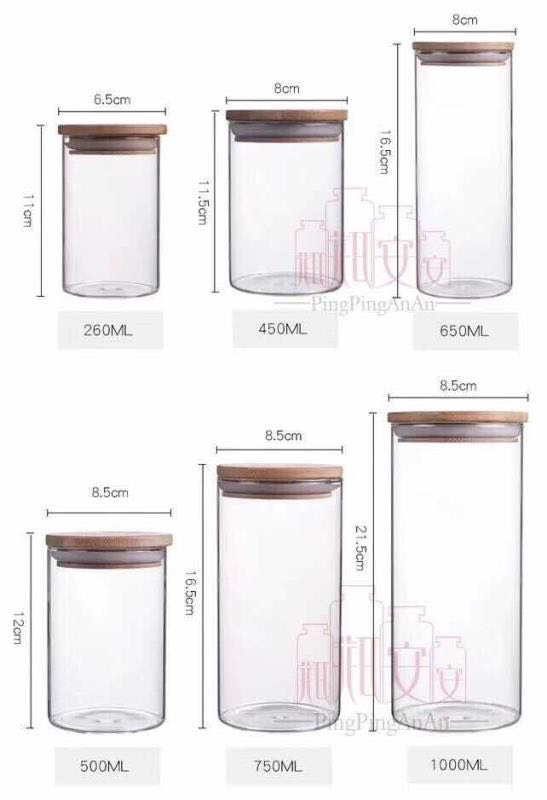 Combo 2 Lọ thủy tinh borosilicate nắp gỗ 1.2lit
