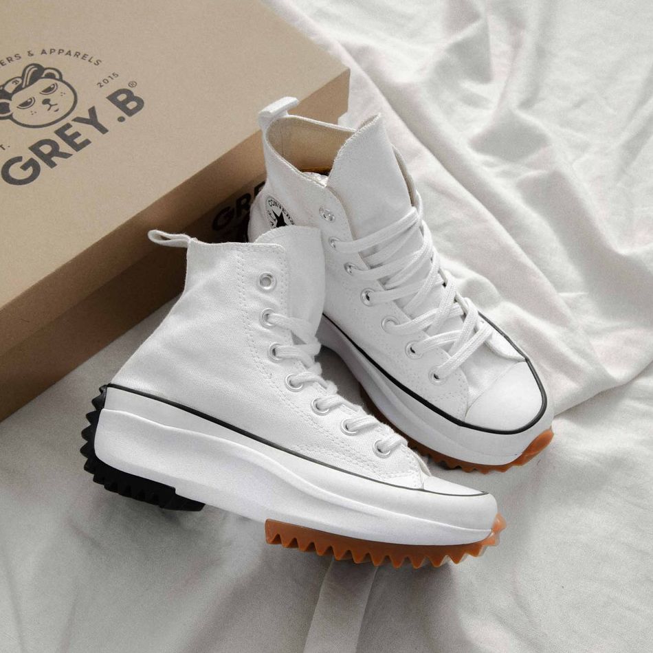 Giày Sneaker Converse Run Star Hike High White ( Tặng túi converse + bill + tất)