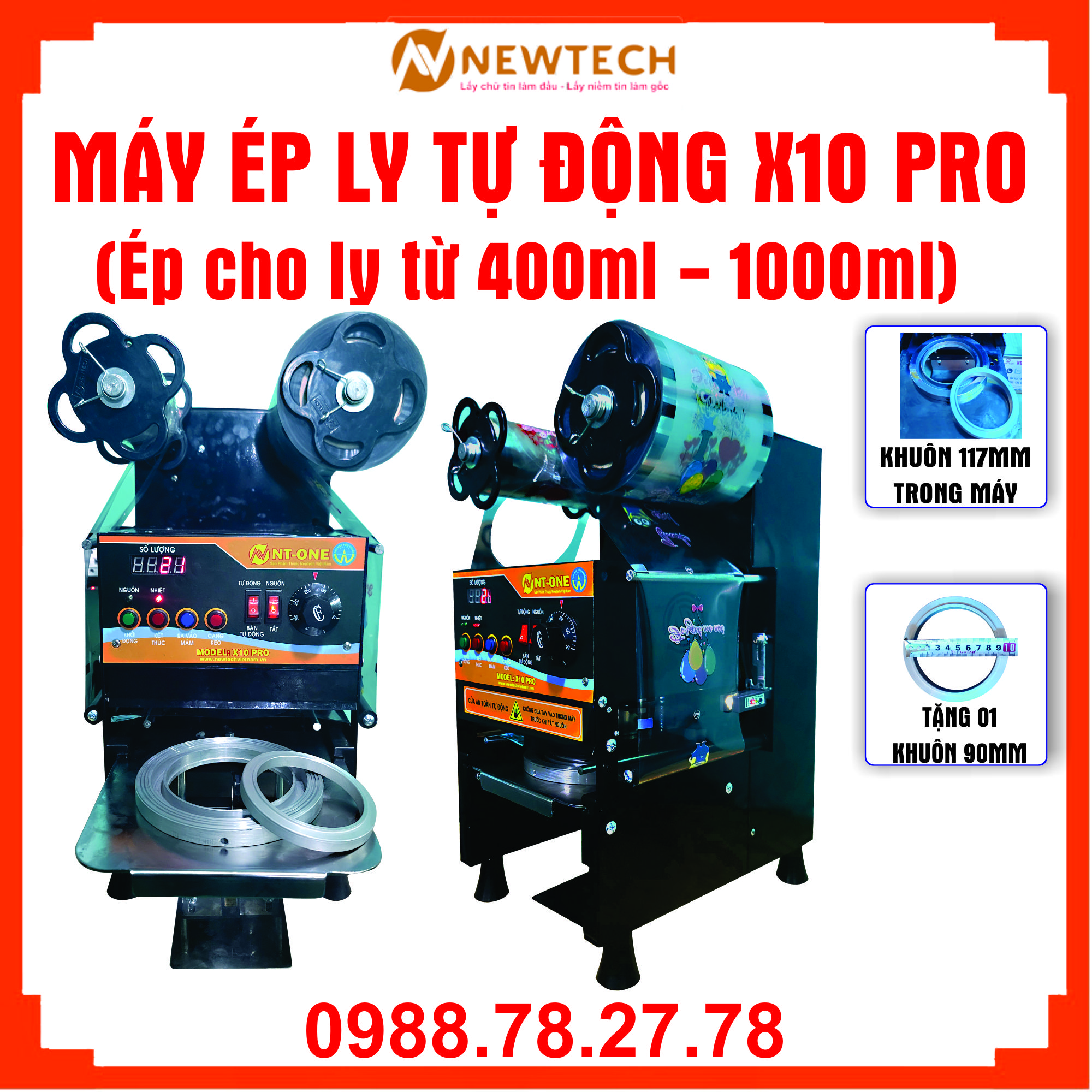 Máy ép ly tự động X10PRO- Ép ly 400-1000ml