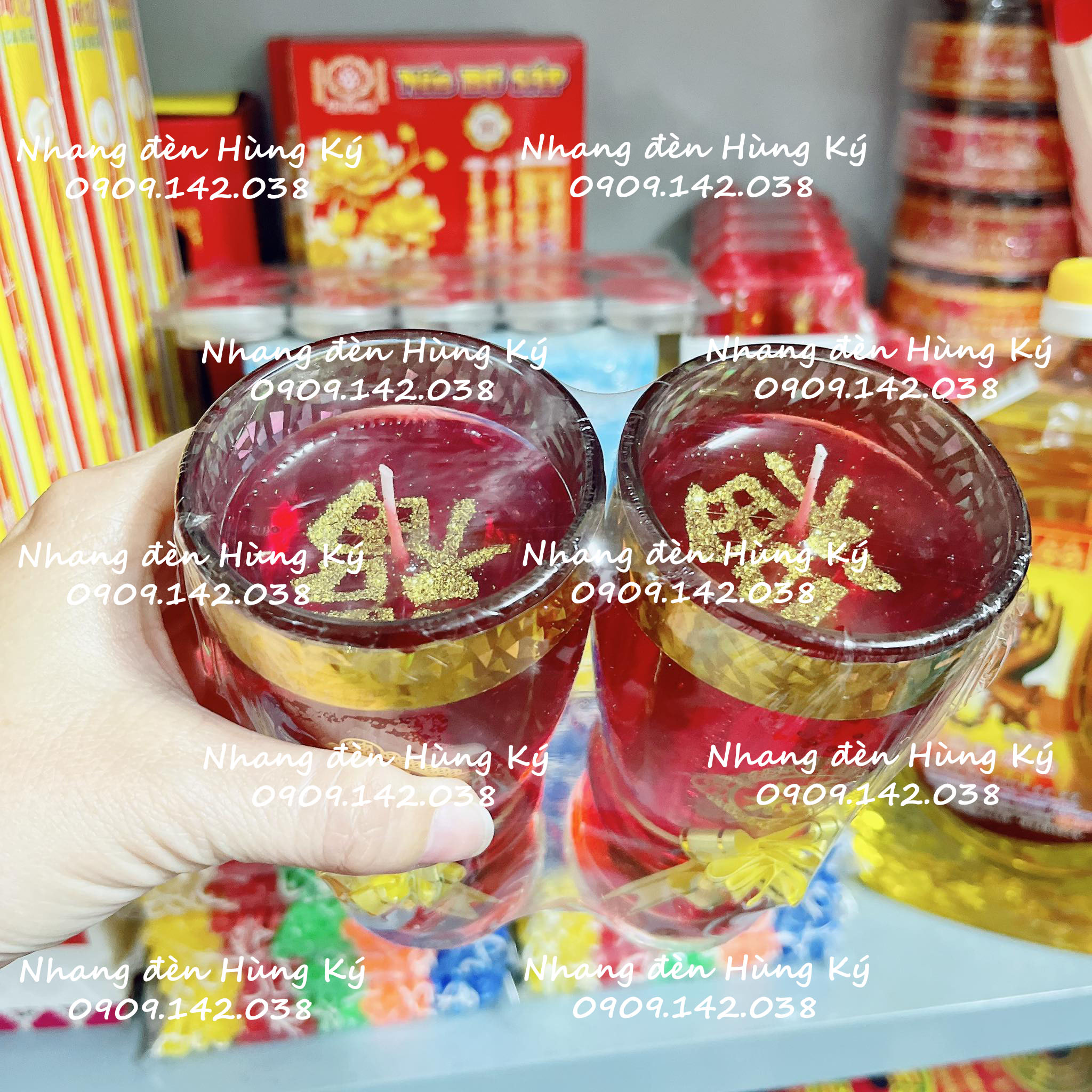 {3 cặp} Đèn cầy ly A18L cao 15cm