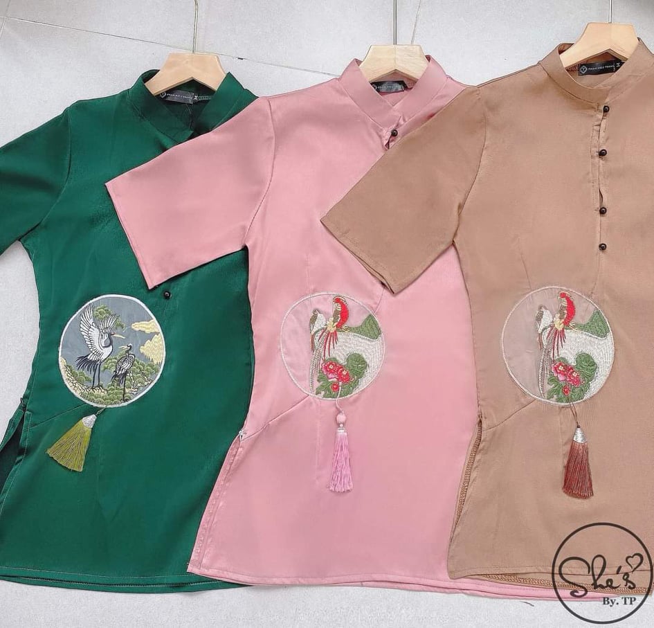 SET ĐỒ LAM ĐI CHÙA CAO CẤP THÊU HẠC CAO CHẤT LỤA CAO CẤP