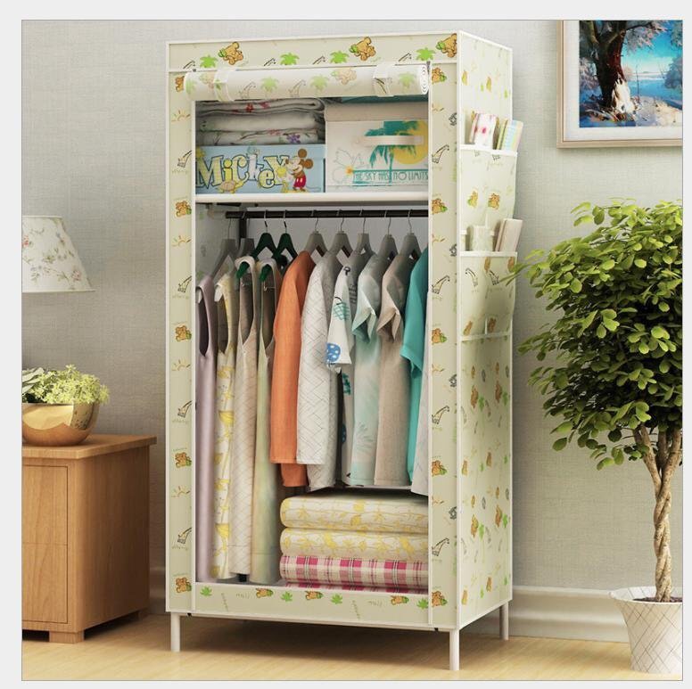 tủ đựng quần áo giá rẻ Tủ vải khung gỗ 2 buồng cao cấp, tủ đựng quần áo tiện lợi, chất liệu gỗ tự nhiên-tủ treo quàn áo