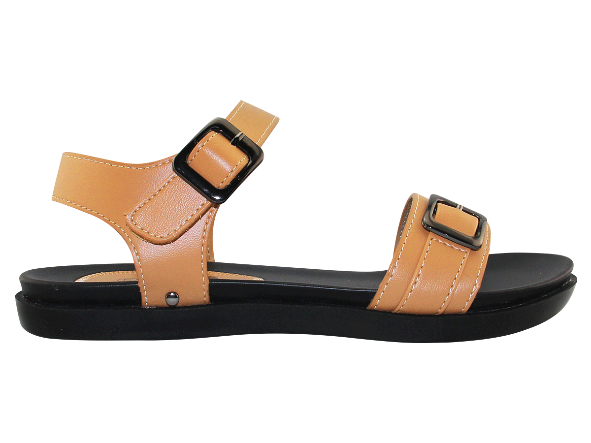 Sandal đế bằng nữ Bita's SYN.239 (Đen + Trắng + Vàng bò + Xám)