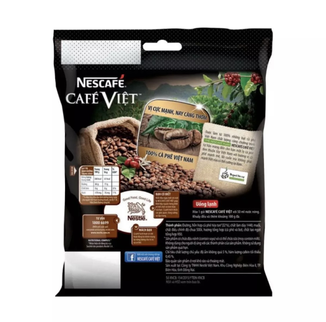 HCM] Cà phê Việt đen đá - Nescafe Việt bịch (35 gói x16g)