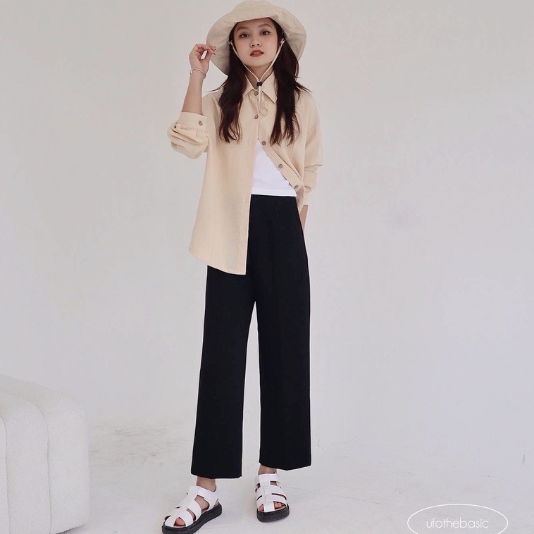 [Nhập LAZLOOK99 GIẢM 100K/500K] Quần ống rộng dáng suông lửng – Basic Trousers – ufo.thebasic
