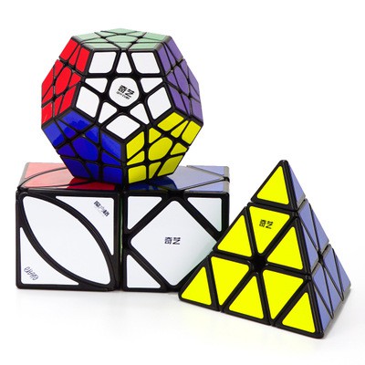 Combo 4 Rubik Biến Thể QiYi Gift Box Mastermorphix Pyraminx Megaminx Skewb Ivy cube