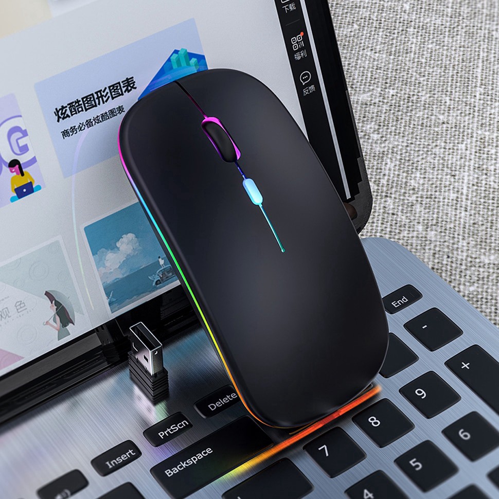 chuột không dây siêu mỏng kèm USB thu 2.4GHz
